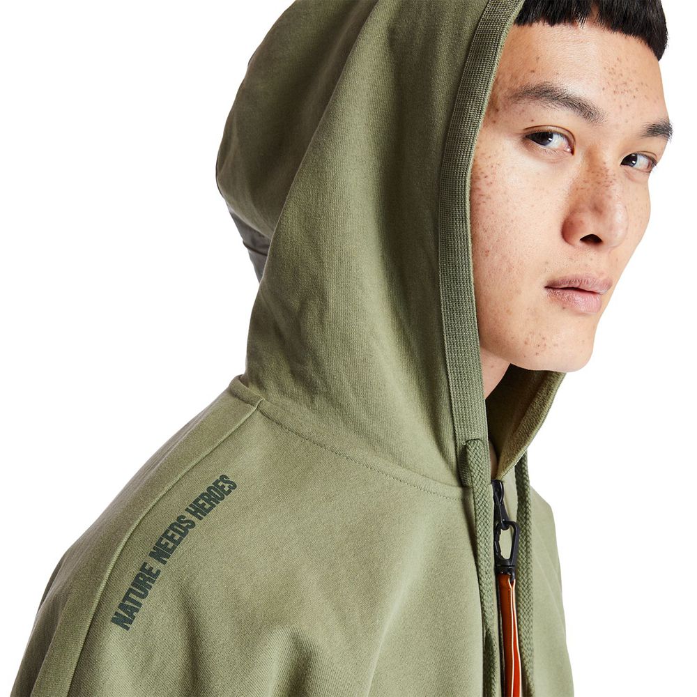 Timberland Mens Sweatshirts Ecoriginal EK+ Hoodie - Olive - India CS2791856